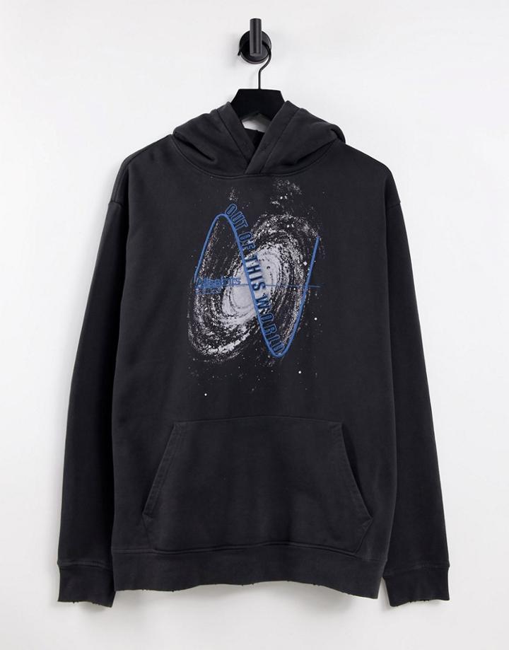 Allsaints Intergalactik Overhead Hoodie In Black