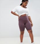 Asos Design Curve Basic Legging Shorts - Purple