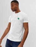 Abercrombie & Fitch Exploded Icon Logo Henley T-shirt In White
