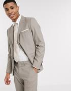 Selected Homme Skinny Fit Stretch Suit Jacket In Sand-grey