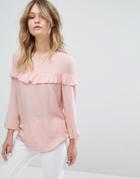 Jdy Laura Frill Front Blouse - Pink