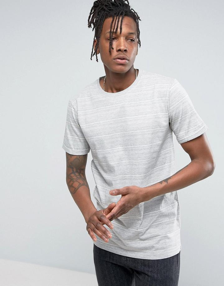 Redefined Rebel T-shirt In Multi Stripe - Gray