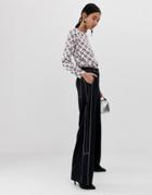 Asos White Contrast Stitch Pants - Black