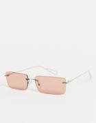 Weekday Drive Sunglasses With Square Lens In Pink