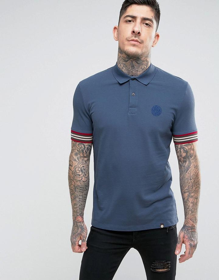 Pretty Green Rivington Polo In Blue - Blue