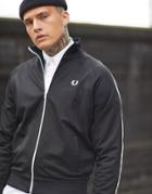Fred Perry Size Taped Track Jacket In Black
