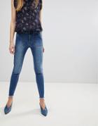First & I Frayed Hem Skinny Jeans - Blue