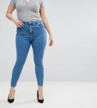 Asos Design Curve Ridley High Waist Skinny Jeans In Lily Wash - Blue