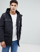 Brave Soul Hooded Quilted Fishtail Parka - Black