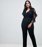 Lovedrobe Ruffle Sleeve Jumpsuit - Black