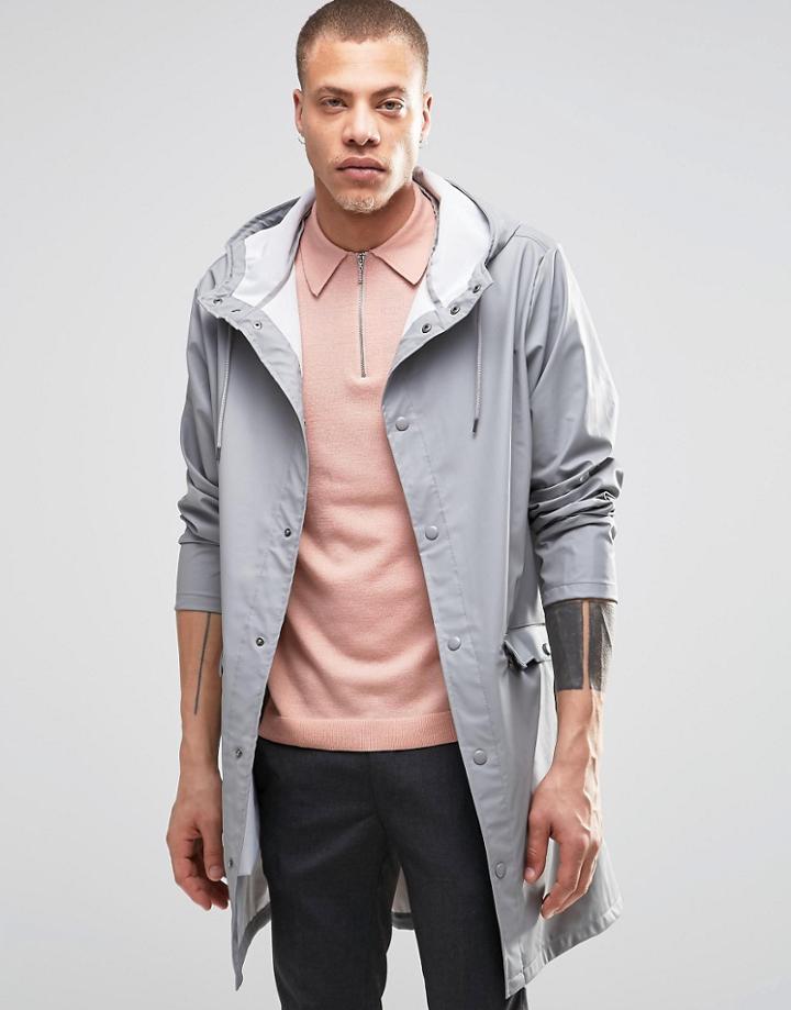 Weekday Sune Raincoat Jacket In Light Gray - Gray