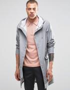 Weekday Sune Raincoat Jacket In Light Gray - Gray