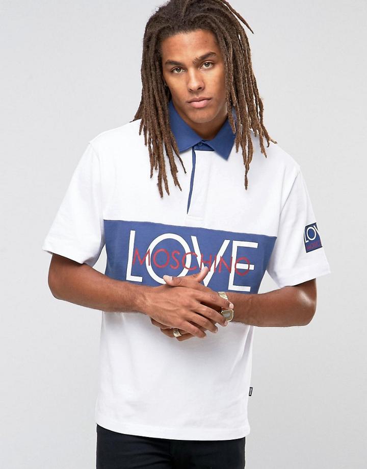 Love Moschino Vintage Logo Polo Shirt - White