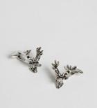 Noose & Monkey Silver Stag Cufflinks Exclusive To Asos - Silver
