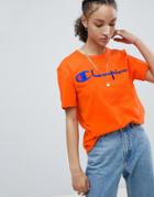 Champion Crewneck T-shirt With Script Logo - Orange