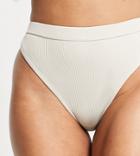 Catch Exclusive Cream Shimmer High Waist Bikini Bottoms-white
