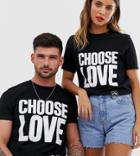 Help Refugees Choose Love Longline T-shirt In Black Organic Cotton