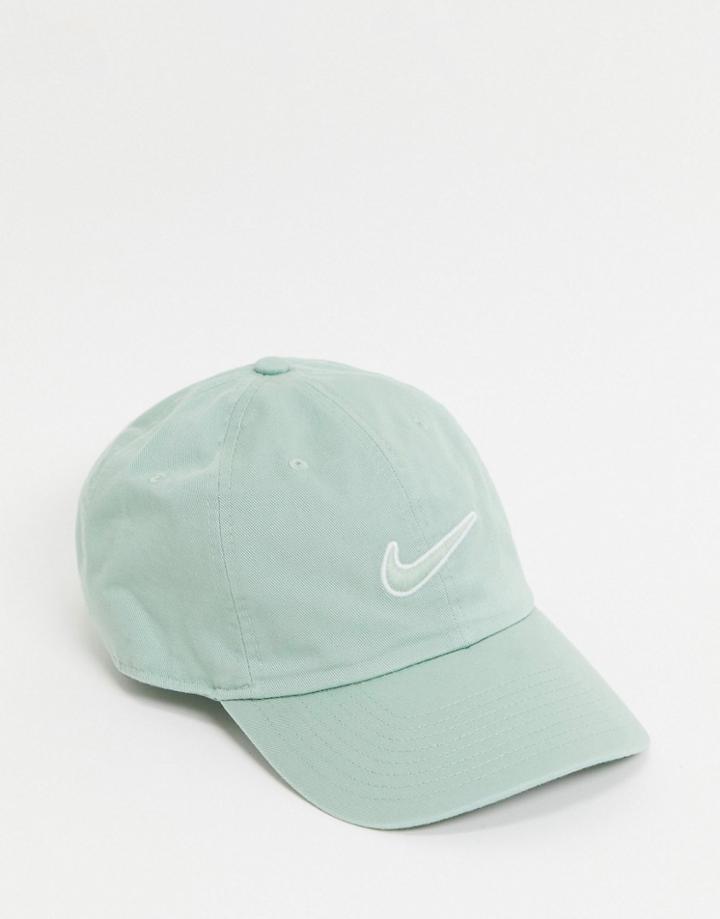 Nike H86 Swoosh Washed Cap In Dusty Green