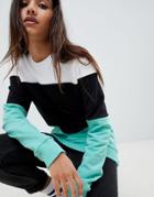 Criminal Damage Color Block Sweatshirt-black