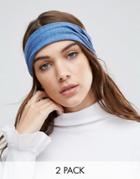 Asos Pack Of 2 Soft Turban Headbands - Multi
