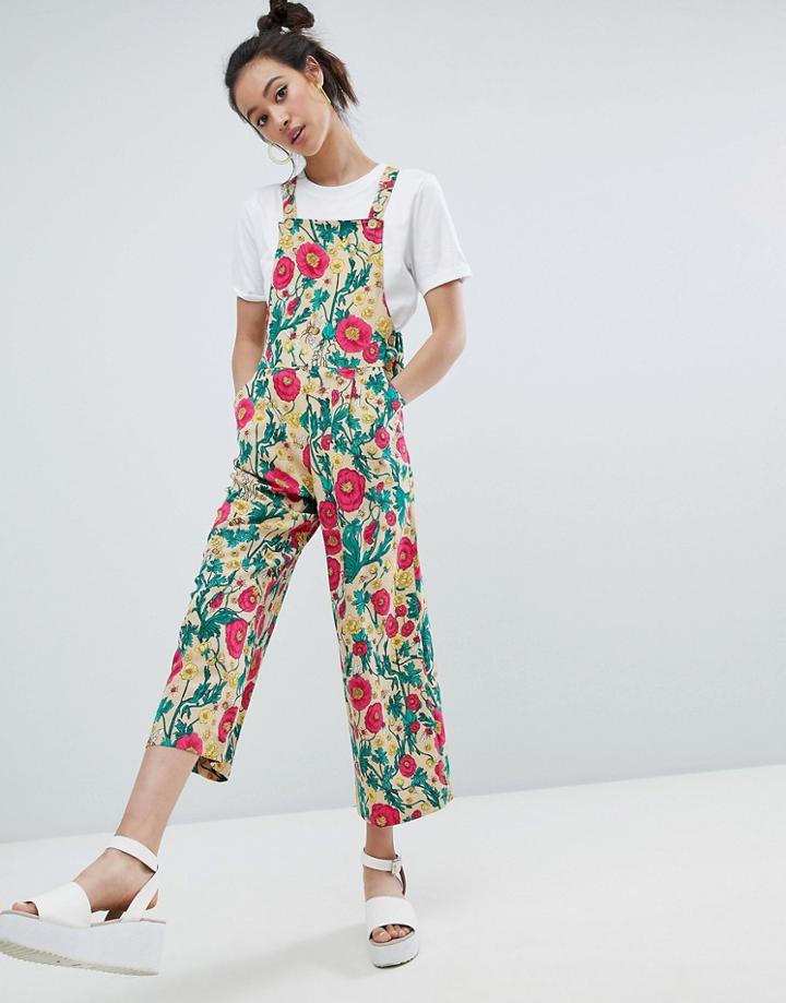 Monki Floral Print Overalls - Multi