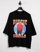 Asos Design Biggie Smalls Oversized T-shirt With Front Print In Black