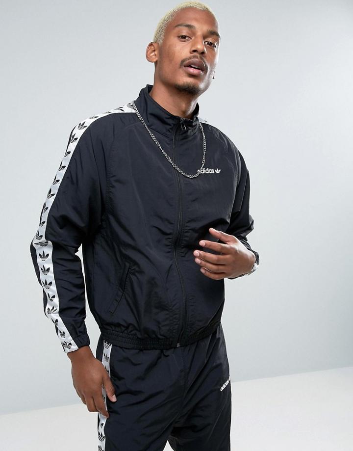 Adidas Originals Adicolor Tnt Tape Wind Track Jacket In Black Br2290 - Black