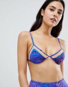 Revel Rey Mesh Detail Bikini Top - Blue