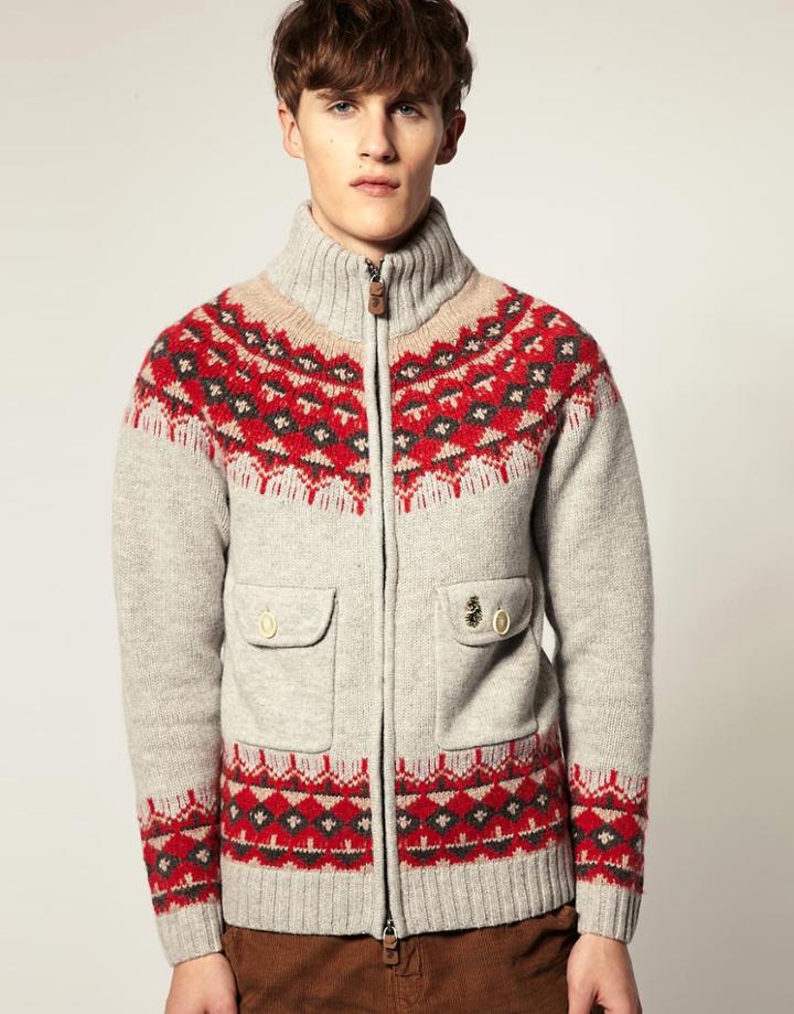 Luke 1977 Arctic Pattern Cardigan - Gray
