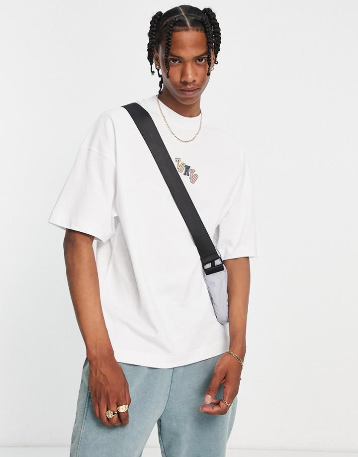 Topman Extreme Oversized T-shirt With Tokyo Print In White