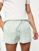 Topman Micro Swim Shorts In Mint-green