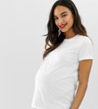 Asos Design Maternity Ultimate T-shirt With Crew Neck In White - White