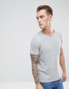 Esprit Organic T-shirt With Raw Edge - Gray