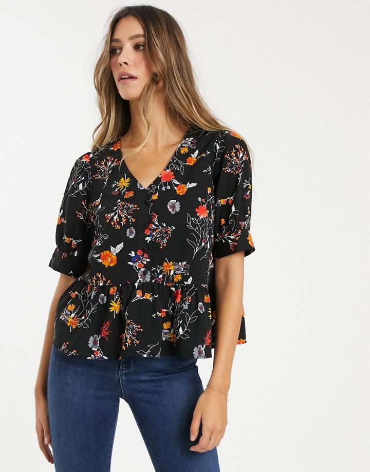 Vero Moda Floral Smock Blouse-multi