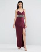 Tfnc Embellished Detail Strappy Maxi Dress - Red