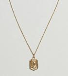 Asos Gold Plated Sterling Silver Vintage Style Icon Pendant Necklace - Gold