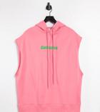 Collusion Sleeveless Hoodie In Hot Pink
