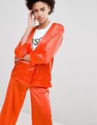 Moss Copenhagen Wrap Front Soft Blazer - Orange