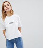 Asos Petite T-shirt With Extra Print - White