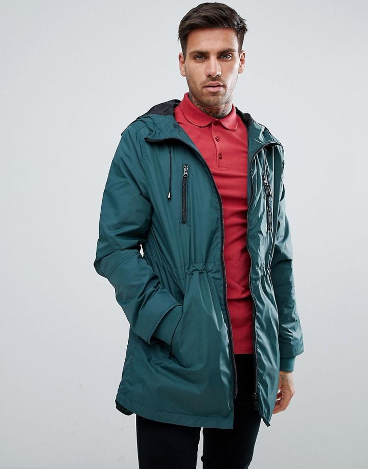Another Influence Nylon Hooded Parka - Green