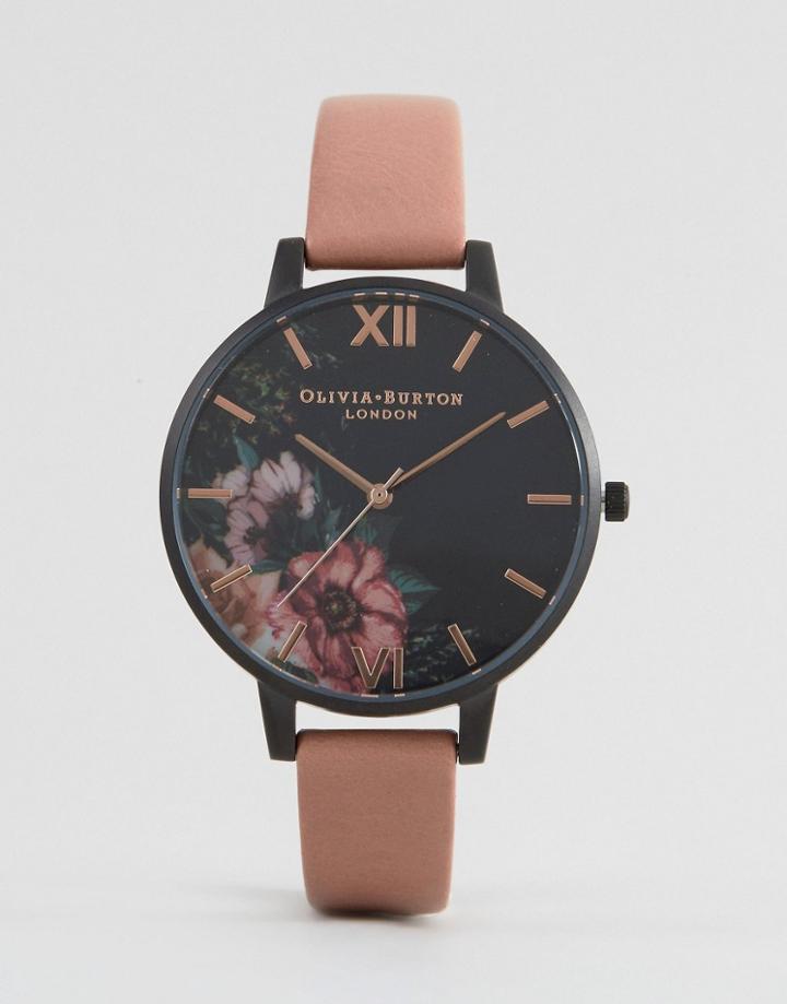 Olivia Burton After Dark Leather Watch Ob15fs60 - Pink