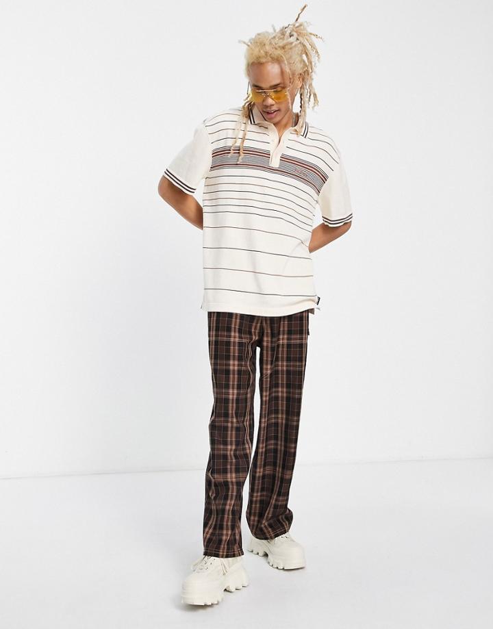 Kickers Logo Stripe Knit Polo In Multi