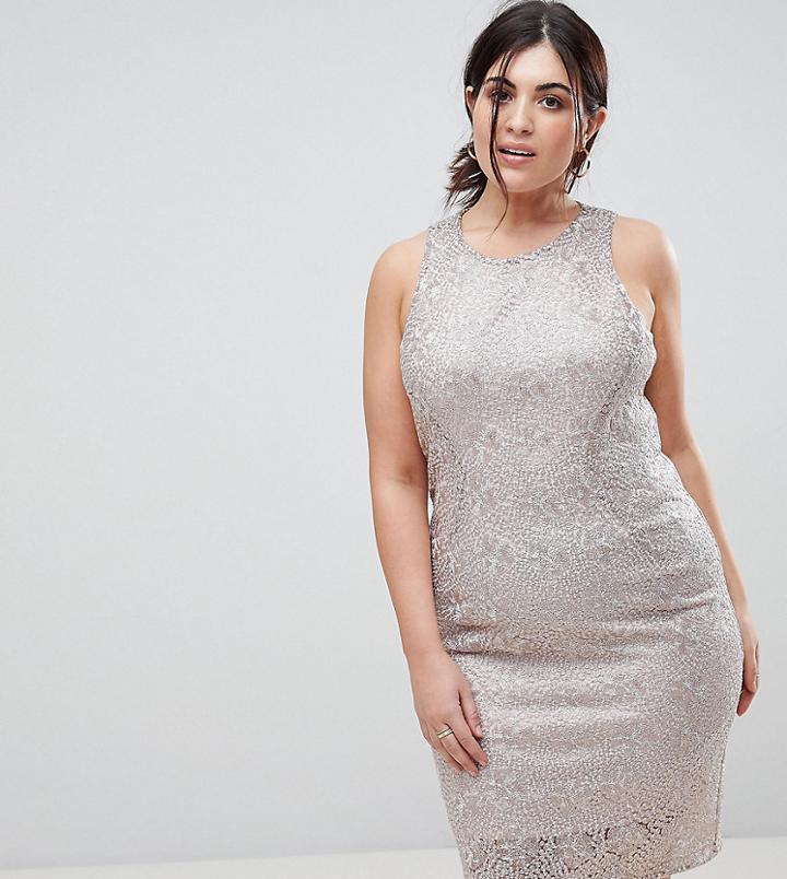 Coast Plus Metallic Shift Dress - Gold