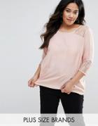 Junarose Poline Shirt With Lace Trim - Pink