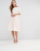 Vesper Structured Midi Skirt With Bow Back