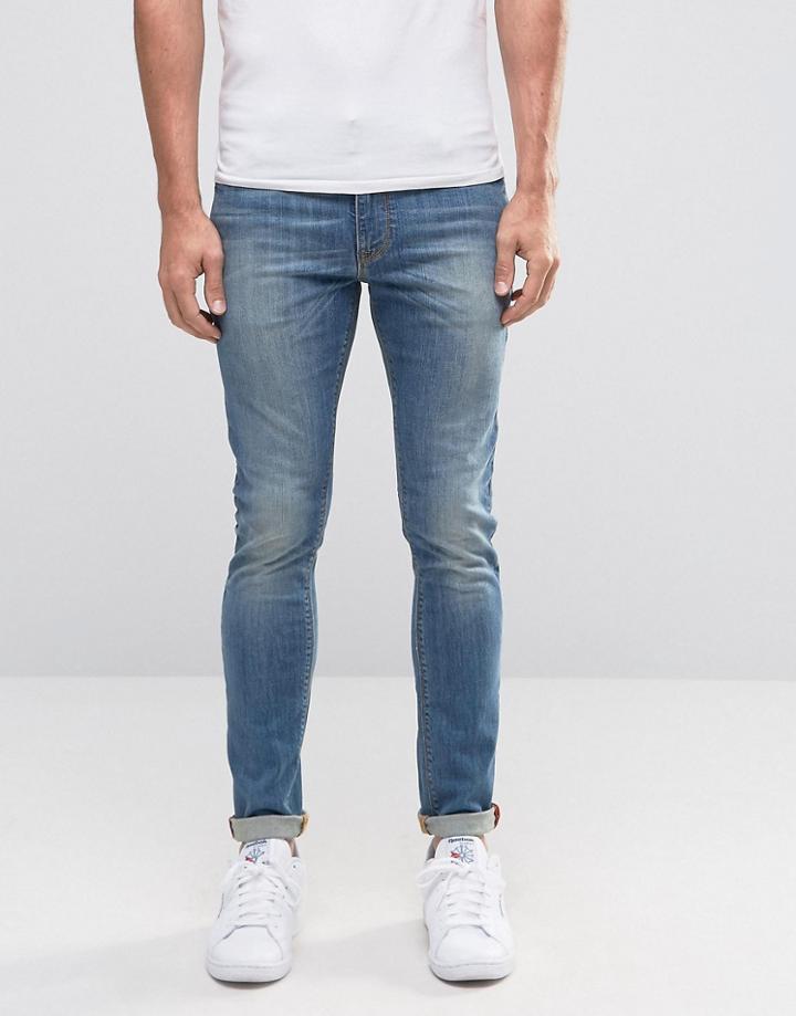 Asos Super Skinny Jeans In Mid Wash Blue - Blue