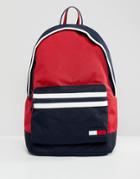 Tommy Hilfiger Nylon Backpack Icon Colors In Red/navy/white - Multi