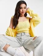 Naanaa Knitted Cardi And Cami Set In Pink