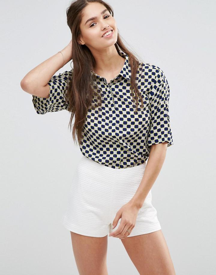 Darling Cropped Checked Shirt - Yellow