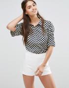 Darling Cropped Checked Shirt - Yellow